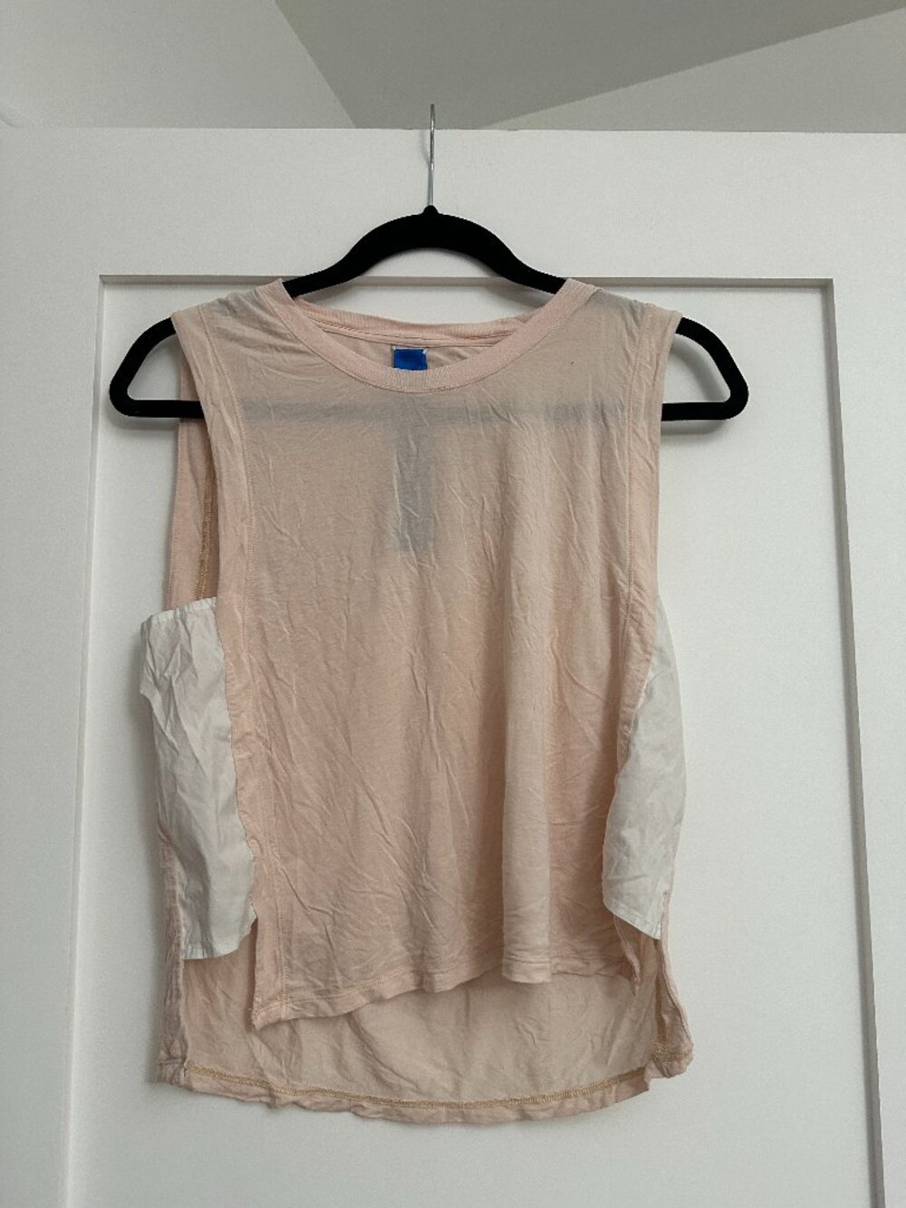 Kit & Ace Sleeveless Cashmere Blend Side Panel Boxy Pink Athletic Tank Top 4
